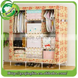 Used Clothing Hanging Plastic Wardrobe Shoe Storage Made From Hard Wood thumbnail-1