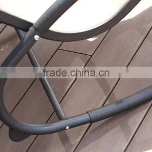 Patio Leisure Aluminum Tan Outdoor Rocking Chair With Headrest thumbnail-5