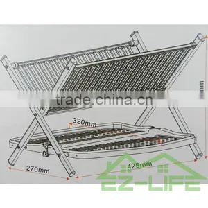 2017 Best Foldable Stianless Steel Shape V Kitchen Table Storage Dish Drying Rack thumbnail-4