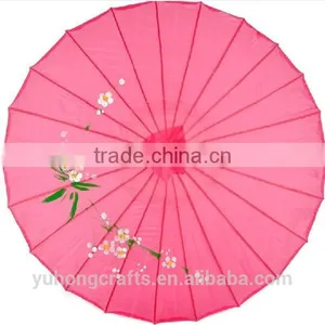 Chinese Style Silk Parasol With Flower Painting thumbnail-2