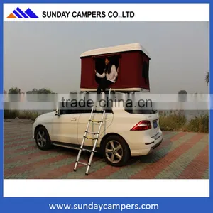 White Fiberglass Pop up Auto Roof Tent Hard Shell Top Roof Tent thumbnail-2
