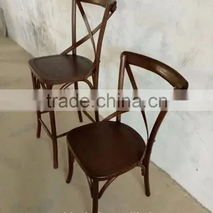 Горячая продажа деревянных барных стульев с крестообразной спинкой thumbnail-4