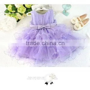 Retail Hot! 2015 Baby Girl Dress Lace Multi-layer Tulle Cute Princess Dress Bow Belt Fashion Vestido Meninas thumbnail-4