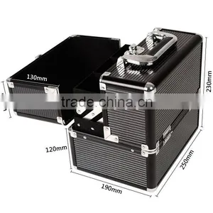 Black Aluminum Cosmetic Case With Handle thumbnail-2