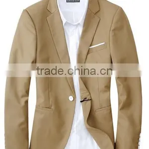 Khaki Sleeveless Denim Jacket for Men thumbnail-1