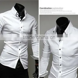 Man Fashion Formal Casual Long Sleeve Slim Fit Dress Shirts for Men MOQ 10PCS thumbnail-3