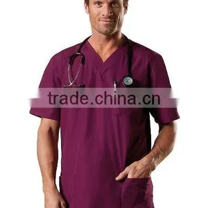 Hot Selling Four Pockets Poly/cotton Poplin Hospital Scrubs Medical Uniforms thumbnail-1