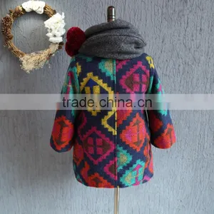 Fall Boutique Girl Colorized Woolen Clothing Kids Warm Jackets Outfits thumbnail-2