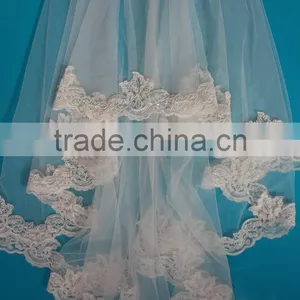 Wedding Decoration Material Face Veil, Cathedral Wedding Veil thumbnail-3