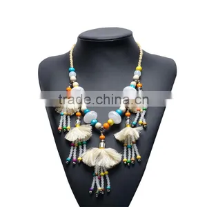 European and American Popular Long Beads Necklace Yarn Hand-woven Yiwu Jewelry Factory Wholesale thumbnail-1