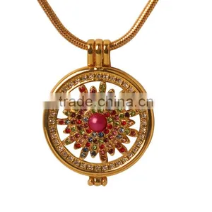 Artificial Jewellery Round Hollow Alloy Rainbow Coin Necklace thumbnail-5