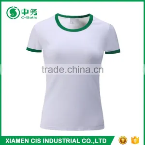 2017 Latest Fashion Summer 100% Cotton Slim Fit Round Neck Women Blank T Shirt thumbnail-1