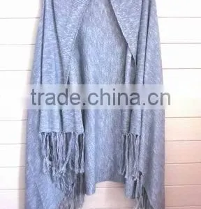 Lady Sleeveless Viscose Sweater Poncho thumbnail-1