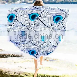 Cotton Velour Promotions Logos Australian The Beach People Roundie Towel With Tassel Fringe thumbnail-2