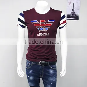 China Fashion Printed Plian Slim Fit Short Sleeve Men t Shirt thumbnail-3