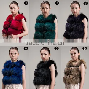 Myfur Lady Design Genuine Fox Fur Waistcoat Sleeveless Arctic Fox Fur Vest thumbnail-6