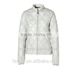 Woman 100% Nylon Goose Down Diamond Jacket thumbnail-2