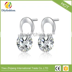 Cubic Zirconia Diamond Rotary Stud Earrings for Women thumbnail-3