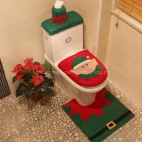 Christmas Elf Toilet Sets and Decorative Christmas Holiday Supplies Toilet Adornment Cartoon Sitting thumbnail-1