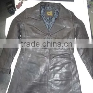 Long Women Leather Coat thumbnail-2
