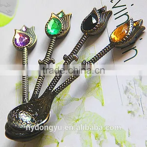Retro Vintage Ship Shape Coffee Spoon /htg Zinc Alloy Ice Cream Spoon and Fork /fancy Dessert Spoon Jam Spoon Dinnerware thumbnail-2