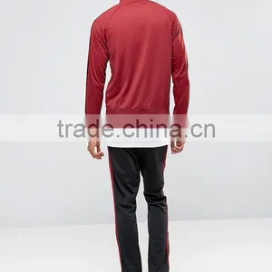 Red Tracksuit Sets for Mens 100% Polyester High Collar Sport Tracksuit thumbnail-3
