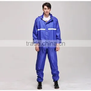 PVC Polyester 3PCS Mens Rainsuit Raincoat thumbnail-1
