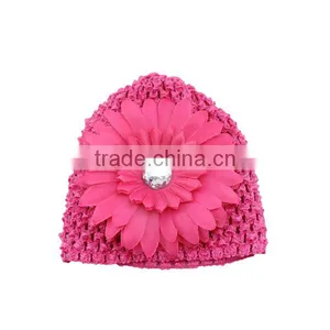 Corchet Beanies Baby Hat With Flower thumbnail-2