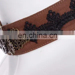 Steampunk Choker Collar With Brass Gears and Butterfly Wings thumbnail-2