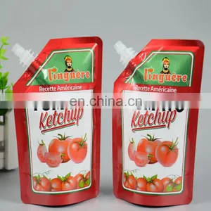 Custom Pouch 180g Plastic Spout Colorful Printing Flat Bottom Tomato Sauce Spout Pouch thumbnail-1