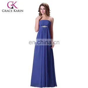 Grace Karin Ladies Sexy Strapless White Long Evening Dress CL3105-3# thumbnail-1