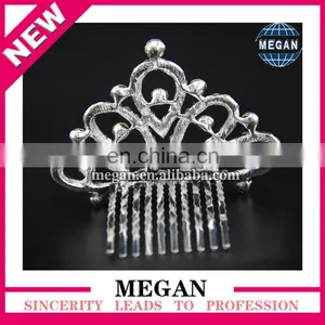 Top Quality Wedding Hair Comb With Crown Rhinestone Bridal Hair Comb thumbnail-2