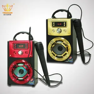 Christmas High Quality Mini Karaoke Speaker FM Radio BT Speaker With LED Light and Remote Function thumbnail-3
