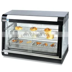 Curved Glass Warming Showcase Cooked Cabinet Cooked Food Preservation Tank Thermal Container Cooking Tools thumbnail-1