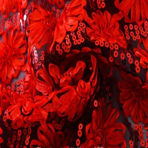 African Small Order Acceptable Sequins Lace Korean Sequin Dress Fabric thumbnail-1
