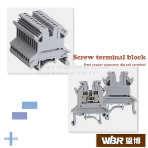 Din Rail Terminal Blocks UK1.5N Pure Copper Connector Screw Terminal Block thumbnail-1