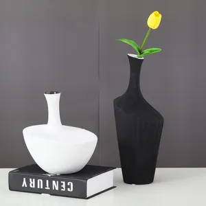 Personalised Tall Thin Large Big White Black Small Bore Ceramic Vase For Living Room TV Bench thumbnail-1