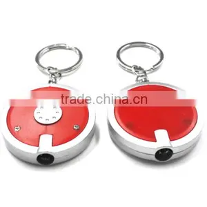 Mini Super Bright Light Round LED FlashLight With Keyring KeyChain thumbnail-3