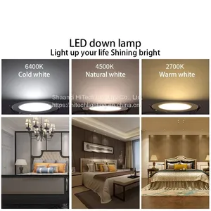 LED Downlight 5W 9W 12W 15W LED Ceiling Lights Round Recessed Lamp Dimmable Waterproof LED Spotlight For Bathroom Kitchen thumbnail-3