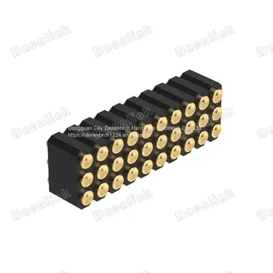 Dnenlink 2.00mm Pitch Triple Row r H4.0mm Concave Contact Straight SMT Type Female Header PogoPin Header thumbnail-4