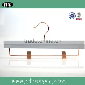 HA6927 White Wooden Coat Hanger With Rose Gold Pants Wooden Hanger thumbnail-3