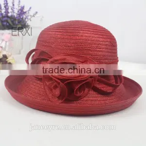 2015 Fashion Style Women's Red Chuch Straw Hat Cheap thumbnail-1