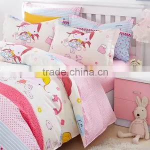 China Cartoon Designs Bed Sheet Set Home Use Cotton 4 Pcs China Flat Bed Sheet Set thumbnail-2