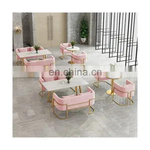Light Luxury Modern Hotel Cafe Coffee Restaurant Dining Chair Sofa Golden Armchair thumbnail-1