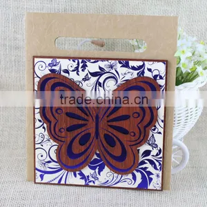 2016 New Fashion Design Customized Blue Invitation Wedding Cards thumbnail-1