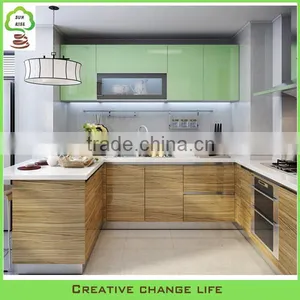 High Gloss Vinyl Wrap Doors Kitchen Cabinets thumbnail-1