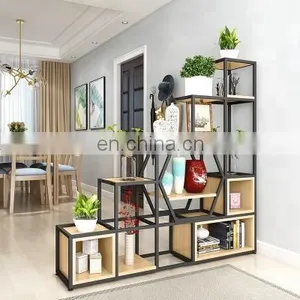 Customized Modern Minimalist Living Room Floor Racks Creative Empty Partition Storage Rack Ladder Wrought Iron Display Racks thumbnail-4