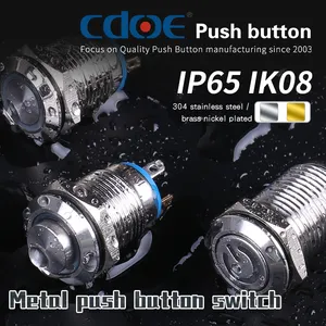 Ip65 12mm Metal Flat Head 6v One Normally Open Momentary Switch Push Button for Alarm System thumbnail-4