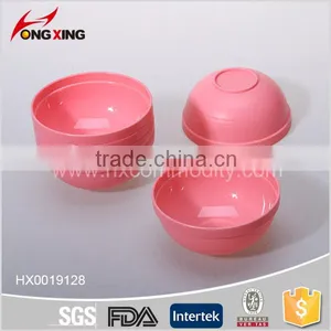 Round Pink Color Salad Plastic Bowl Set With Lid thumbnail-3