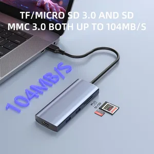 Aluminum 9-in-1 TYPE-C USB3.2 Gen2 HUB Docking Station thumbnail-1